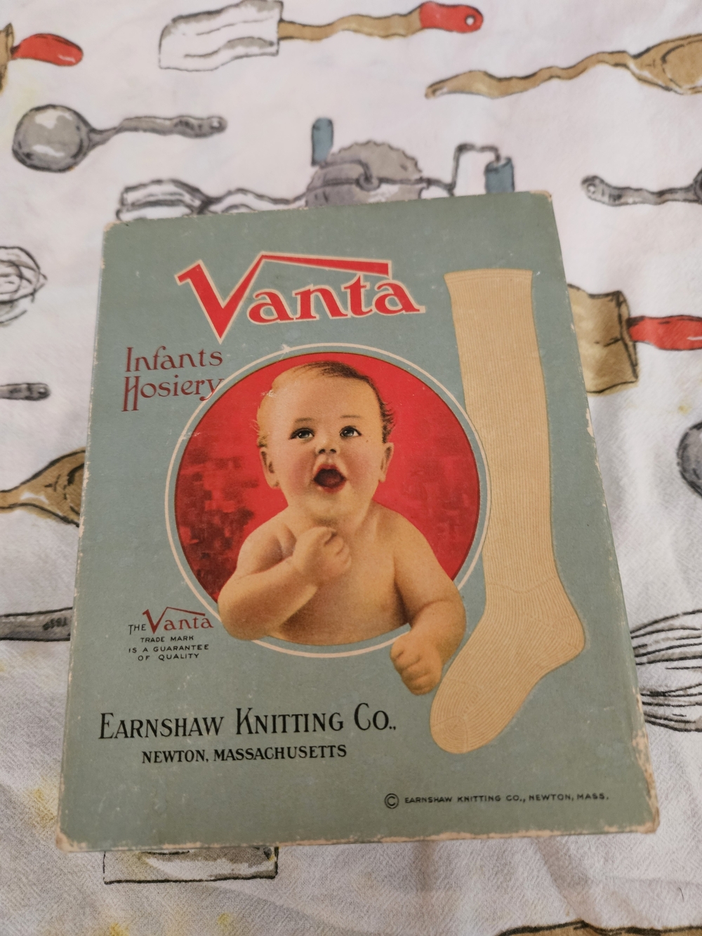 Vanta Infants Hosiery Vintage Packaging Sign